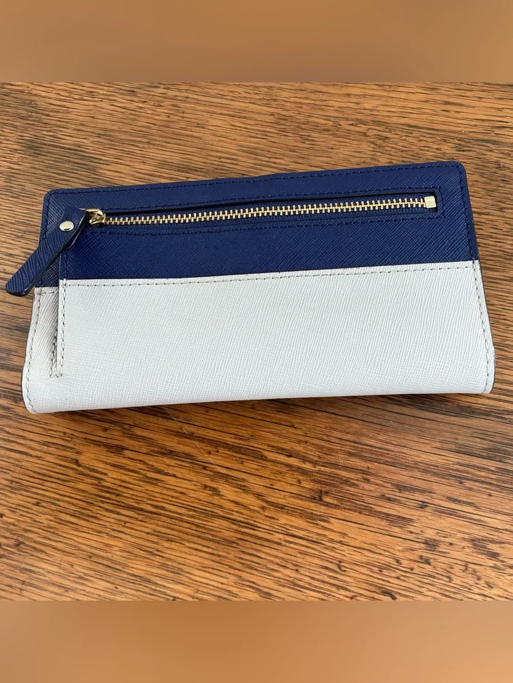 kate spade Navy and White Saffiano Wallet